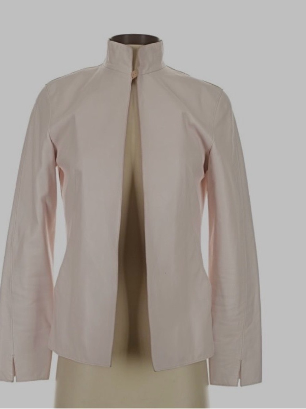 Worth Pale Pink Leather Stand-Collar Jacket (Send Offer)